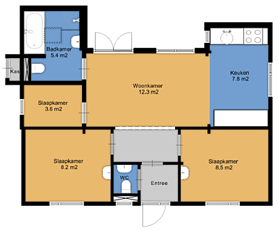 Plattegrond finse 5 persoons bungalow